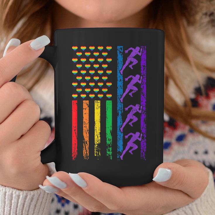 Americanports レインボーフラッグ Lgbt プライド 陸上競技 コーヒーマグ 面白い贈り物