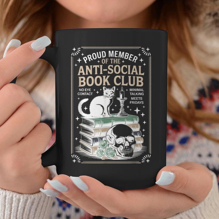 Anti-Social Book-Club Cat Graphic Graphic Print Coffee Mug Unique Gifts