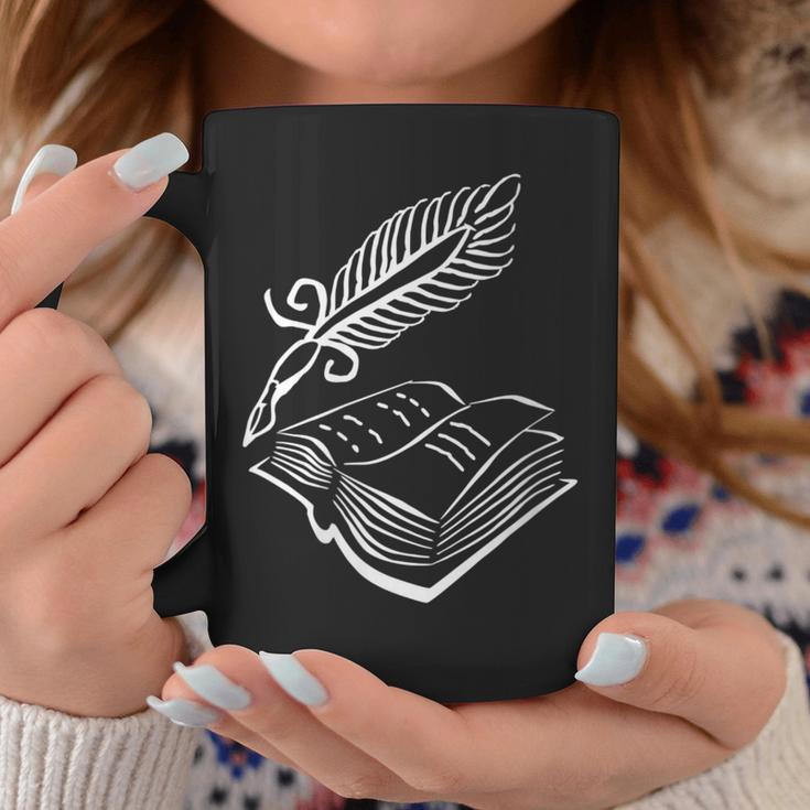Antique Book With Feather Pen Graphic Print Coffee Mug Unique Gifts Antique Book With Feather Pen Graphic Print Coffee Mug Unique Gifts
