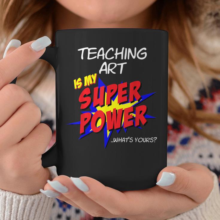 Art Painting School Teacher Superhero Superpower Comic Book For Men Women Graphic Print Coffee Mug Unique Gifts