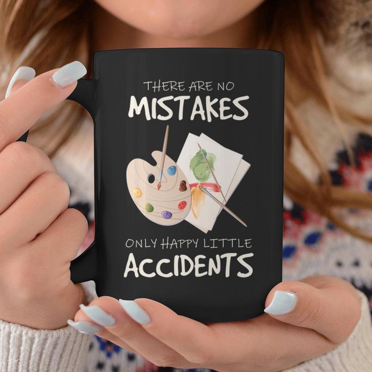 Artist Mistakes Happy Accidents アートパレット 絵画 引用 長袖tシャツ コーヒーマグ 面白い贈り物