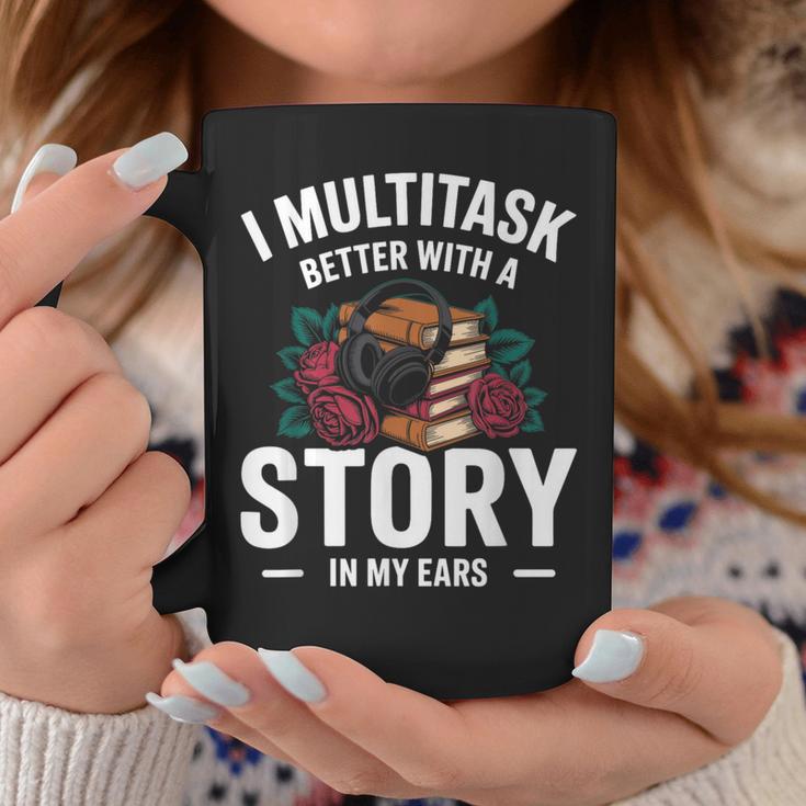 Audiobook Enthusiasts Headphones Flowers Book Club Bookworm Graphic Print Coffee Mug Unique Gifts