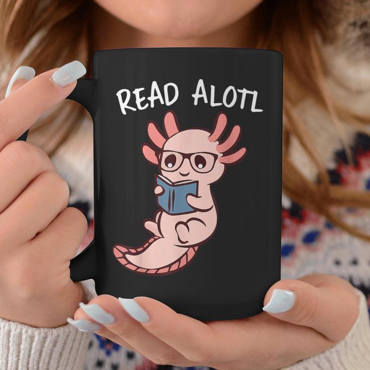 Axolotl Reading a Book Read Alotl Books Axolotl Book Graphic Print Coffee Mug Unique Gifts