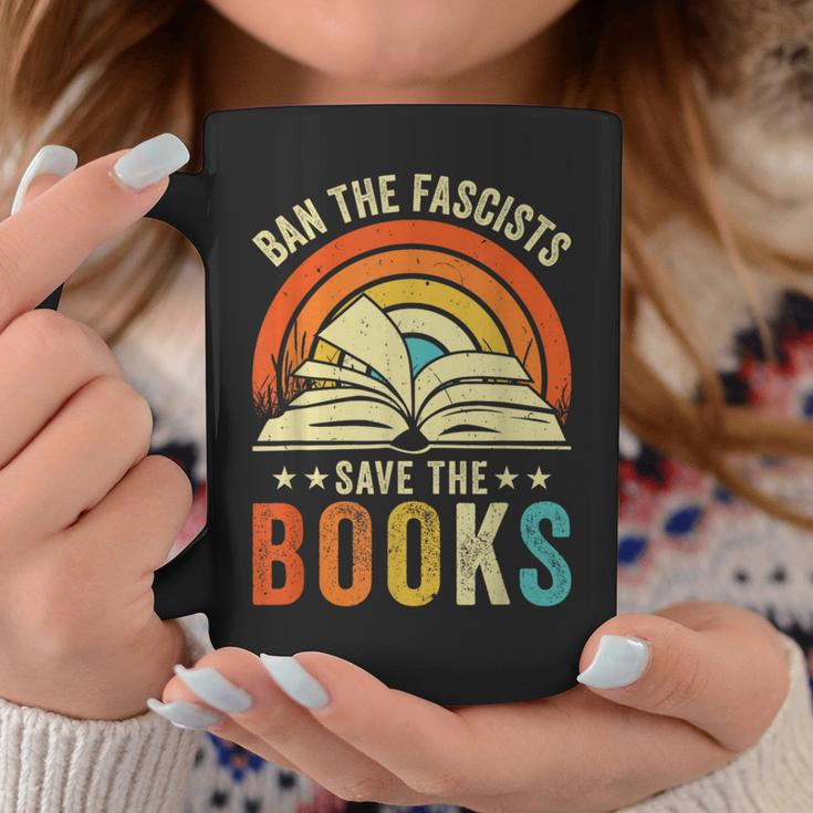 Ban The Fascists Save The Books Book Lover Worm Nerd Graphic Print Coffee Mug Unique Gifts