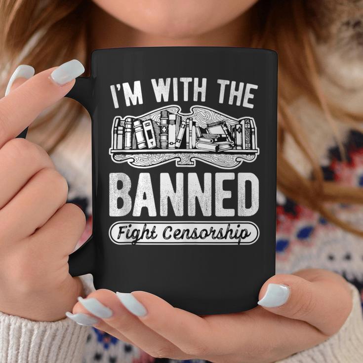 Banned Books Fight Censorship I'm With The Banned Book Pun Graphic Print Coffee Mug Unique Gifts