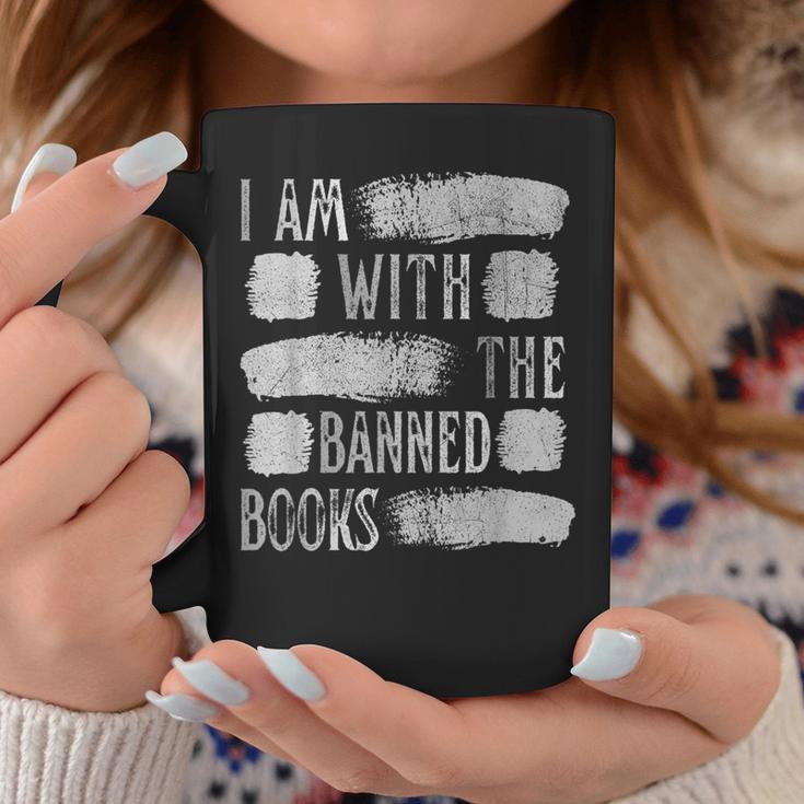 I Am With The Banned Books Reading Lovers Protest Book Bans Graphic Print Coffee Mug Unique Gifts