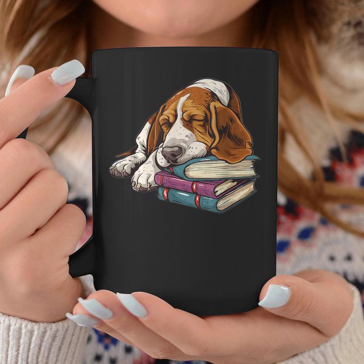 Basset Hound Books Dog Breed Graphic Graphic Print Coffee Mug Unique Gifts