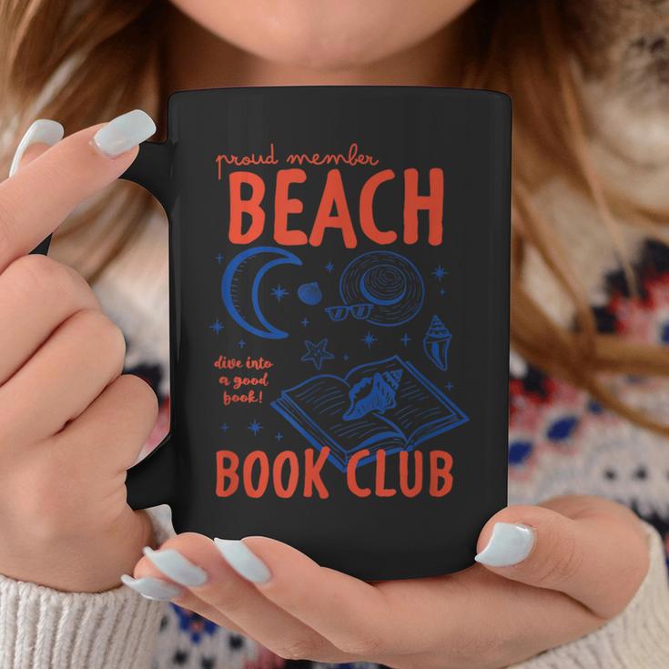 Beach Book Club Girl Summer Bookish Beach Day Librarian Graphic Print Coffee Mug Unique Gifts