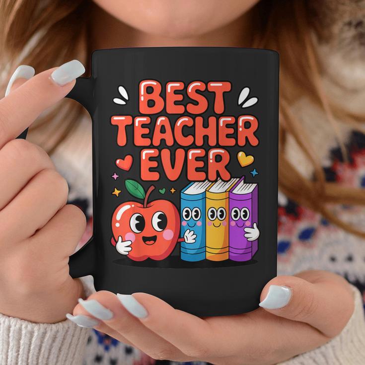 Best Teacher Ever Cute Apple Books School Classroom Vibes Graphic Print Coffee Mug Unique Gifts Best Teacher Ever Cute Apple Books School Classroom Vibes Graphic Print Coffee Mug Unique Gifts