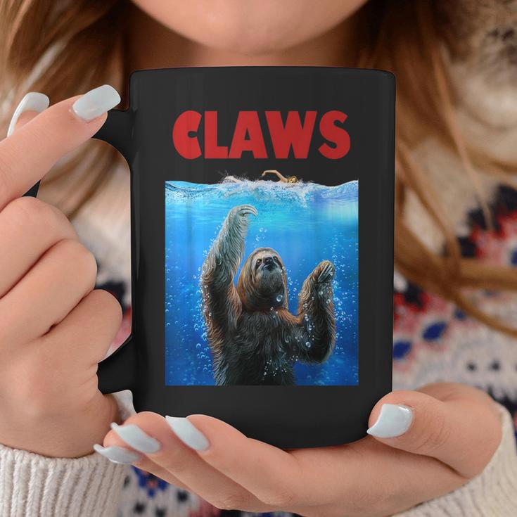 Beware Of Claws 面白いナマケモノ シャーク 映画 パロディ コーヒーマグ 面白い贈り物