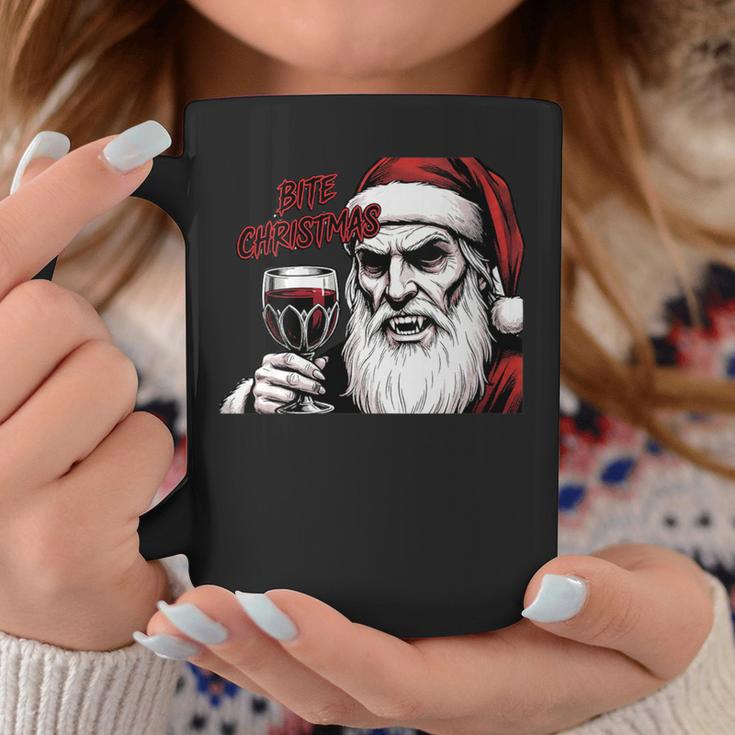 Bite Christmas Vampire Santa Claus Vintage Comic Book Style Graphic Print Coffee Mug Unique Gifts