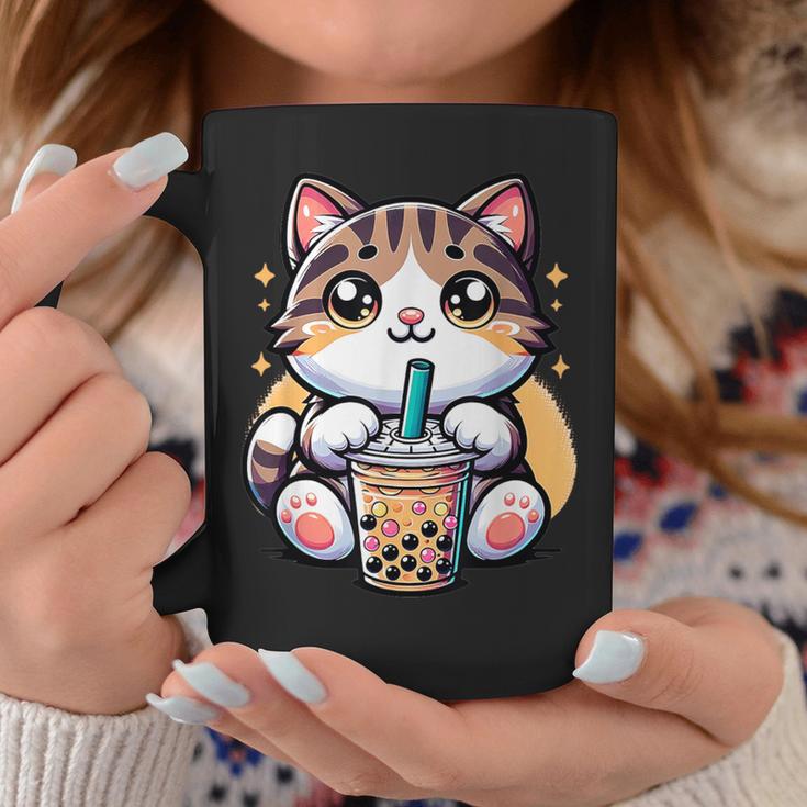 Boba Cat Drinking Boba Kitten Kawaii 日本人 男性 女性 キッズ コーヒーマグ 面白い贈り物