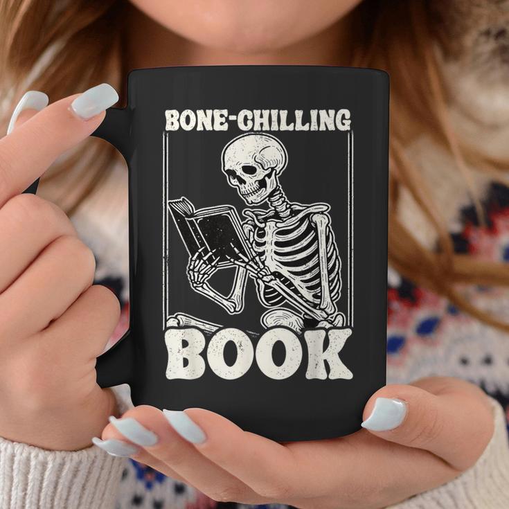 Bone-Chilling Book Skeleton Reading Bookworm Book Lovers Graphic Print Coffee Mug Unique Gifts