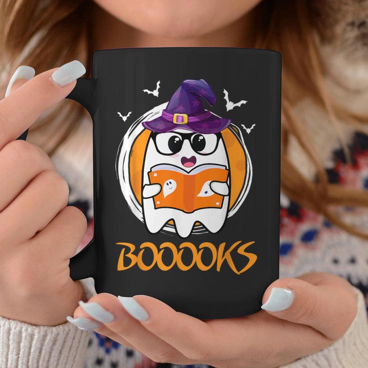 Boo Boooks Ghost Book Reading Halloween 2025 Teacher Graphic Print Coffee Mug Unique Gifts