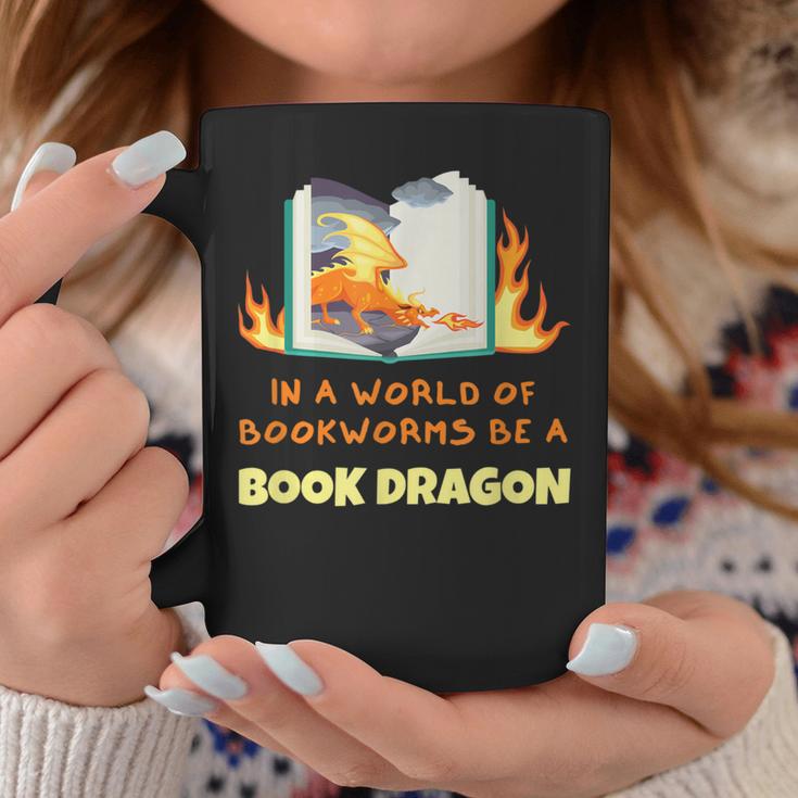 Book Dragon Librarian Book Lovers Graphic Print Coffee Mug Unique Gifts