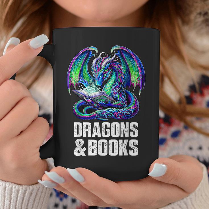 Book Dragons And Books Reading Lover Graphic Print Coffee Mug Unique Gifts