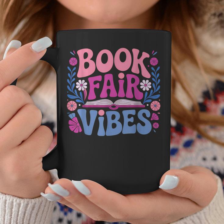 Book Fair Vibes Retro Teacher Reading Lovers Librarian Graphic Print Coffee Mug Unique Gifts