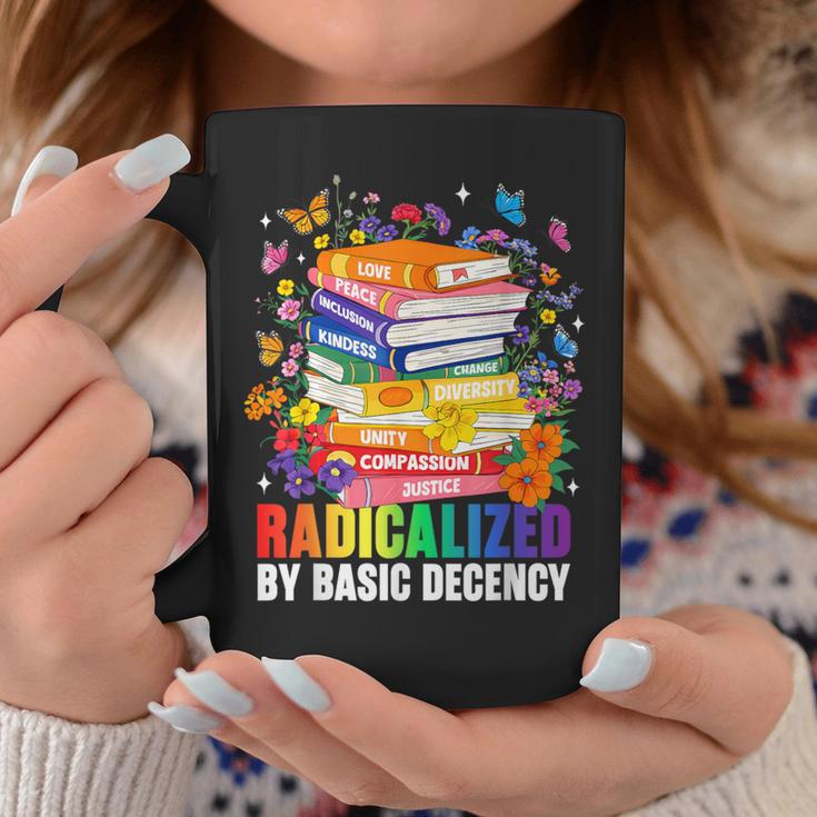 Book Flower Radicalized By Basic Decency Feminist LGBT 2026 Graphic Print Coffee Mug Unique Gifts