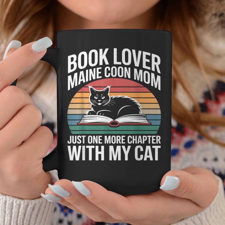 Book Lover Maine Coon Mom Just One More Chapter With My Cat Graphic Print Coffee Mug Unique Gifts