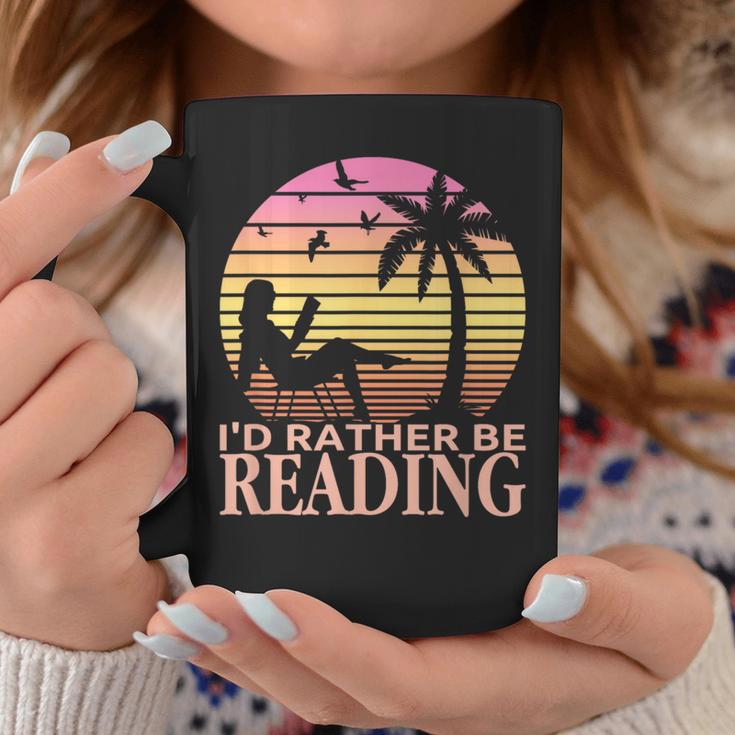 Book Lover Women Girls I'd Rather Be Reading Graphic Print Coffee Mug Unique Gifts