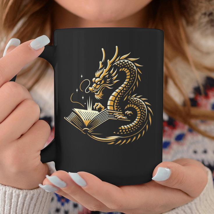 Book Lovers Dragon Fantasy Art Mythical Creatures Yellow Bookworm Chinese Dragon Graphic Print Coffee Mug Unique Gifts Book Lovers Dragon Fantasy Art Mythical Creatures Yellow Bookworm Chinese Dragon Graphic Print Coffee Mug Unique Gifts