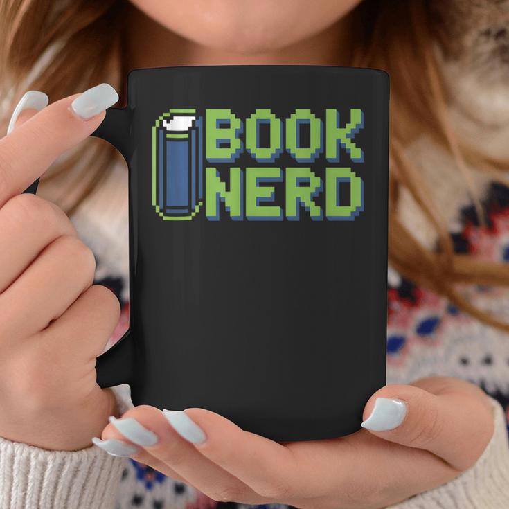 Book Nerd Pixel Retro Reading Bibliophile Gamer Graphic Print Coffee Mug Unique Gifts