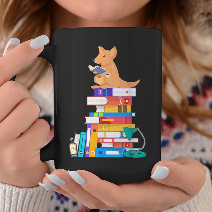 Book Reading Kangaroo Tea Coffee Kawaii Bookworm Graphic Print Coffee Mug Unique Gifts