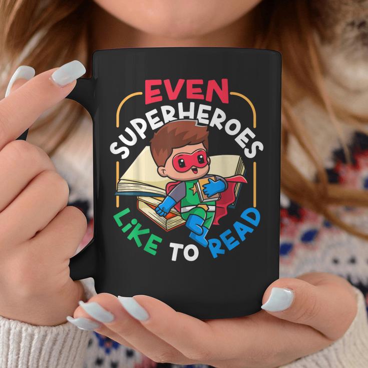 Book Reading Superheroes Like To Read Graphic Print Coffee Mug Unique Gifts