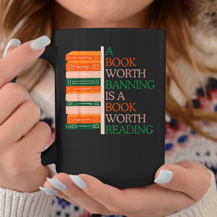 A Book Worth Banning Is a Book Worth Reading Banned Books Graphic Print Coffee Mug Unique Gifts