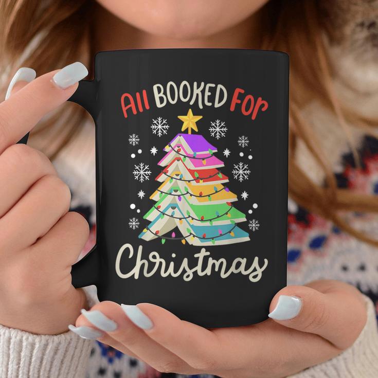 All Booked For Christmas Book Lovers Xmas Tree Women Graphic Print Coffee Mug Unique Gifts
