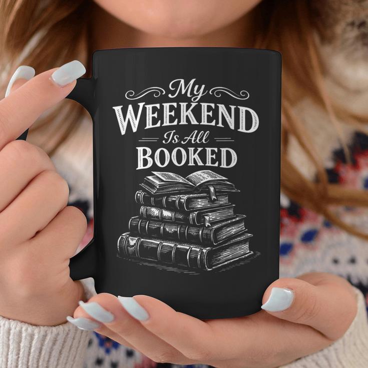 My Weekend Is All Booked Classic Vintage Book Lovers Graphic Print Coffee Mug Unique Gifts