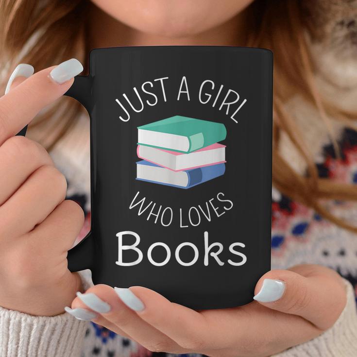 Bookish Women Bookworm Librarian Just a Girl Who Loves Books Graphic Print Coffee Mug Unique Gifts