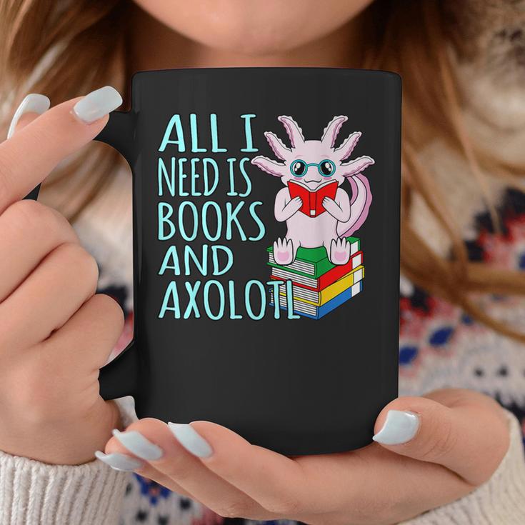 Books And Axolotl Kawaii Animal Axolotls Lover Owner Graphic Graphic Print Coffee Mug Unique Gifts