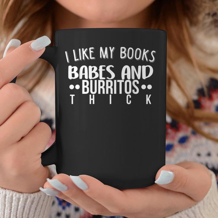 Books Babes Burritos Booklover Bookworm Single Thick Graphic Print Coffee Mug Unique Gifts