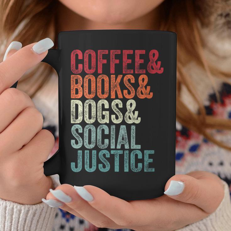 Books Coffee Dogs Social Justice For Men Women Graphic Print Coffee Mug Unique Gifts