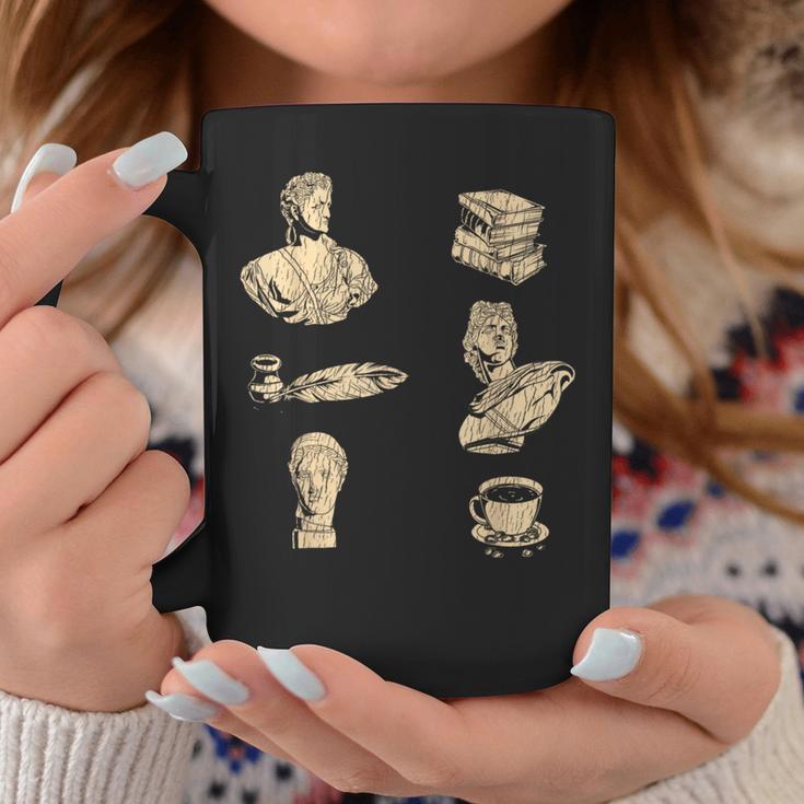 Books Coffee And Statues Dark Academia Graphic Print Coffee Mug Unique Gifts