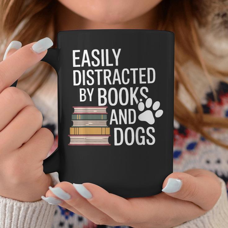 Books And Dogs Easily Distracted For Dog Mom Dog Dad Reader Graphic Print Coffee Mug Unique Gifts
