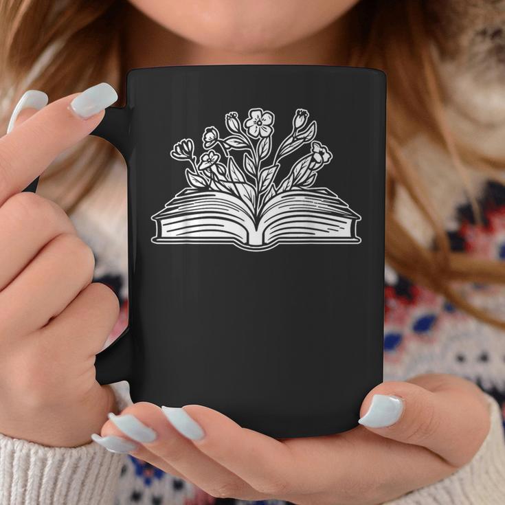 Books Flowers Library Bibliophile Literature Novel Bookworm Graphic Print Coffee Mug Unique Gifts