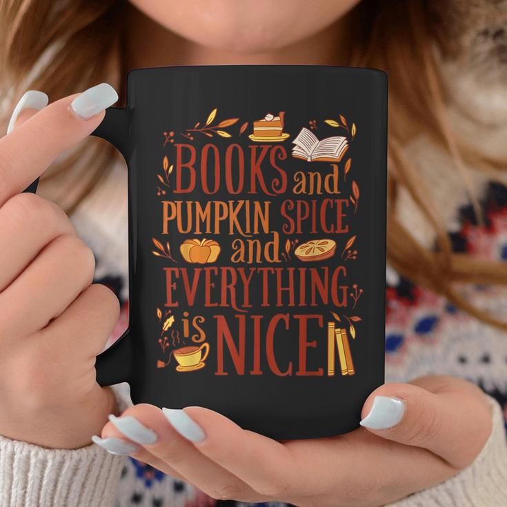 Books And Pumpkin Spice Cute Fall Aesthetic Graphic Print Coffee Mug Unique Gifts