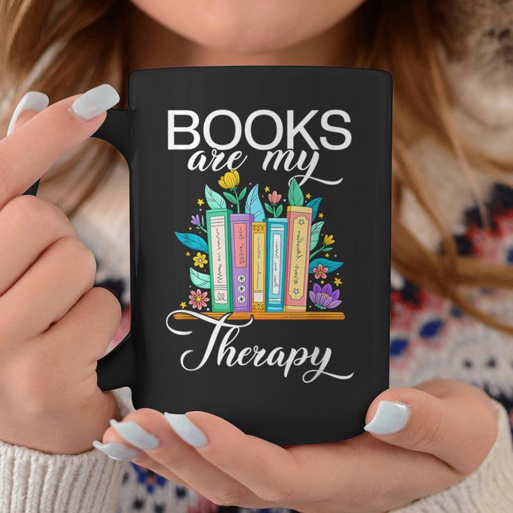 Books Are My Therapy Graphic Print Coffee Mug Unique Gifts