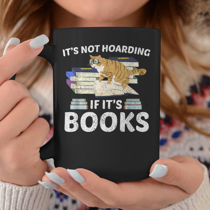 Bookworm Librarian Hoarder Cat Book Reading Hoarding Graphic Print Coffee Mug Unique Gifts