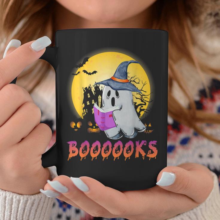 Boooks Cute Ghost Book Reading Halloween 2022 Teacher For Men Women Kids Graphic Print Coffee Mug Unique Gifts