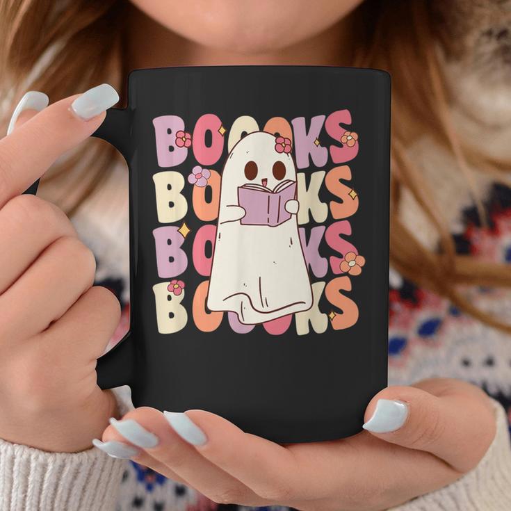 Boooks Halloween Ghost Pun Boo Books Groovy Ghost Graphic Print Coffee Mug Unique Gifts