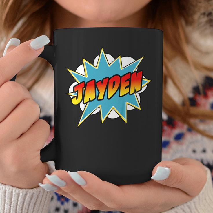 Boys Jayden Comic Book Superhero Name Graphic Print Coffee Mug Unique Gifts