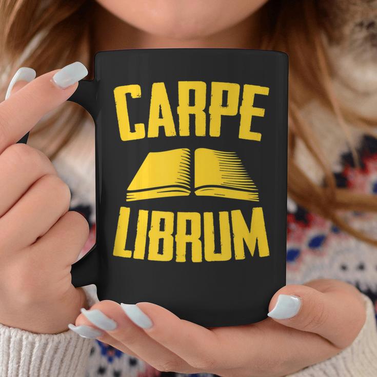 Carpe Librum Latin Language Lover Book Reading LIterary Graphic Print Coffee Mug Unique Gifts