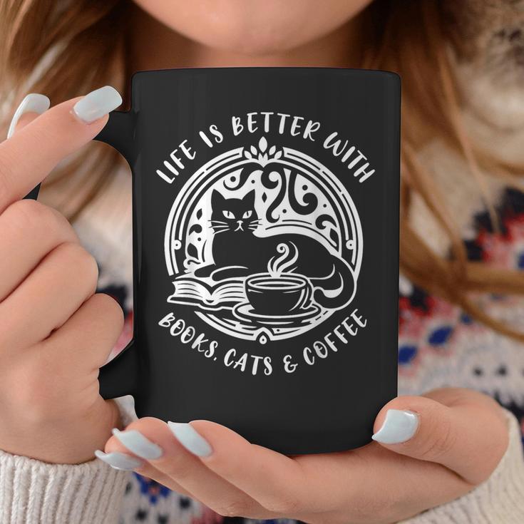 Cat Book And Coffee Make Life Beautiful Cat Mum Graphic Print Coffee Mug Unique Gifts
