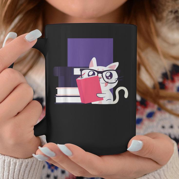 Cat Book Reading Graphic Print Coffee Mug Unique Gifts Cat Book Reading Graphic Print Coffee Mug Unique Gifts