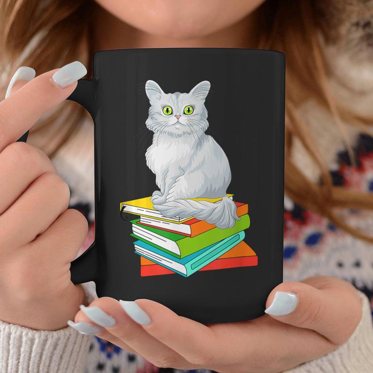 Cats And Books Lover Persian Cat For Men Women Kids Graphic Print Coffee Mug Unique Gifts