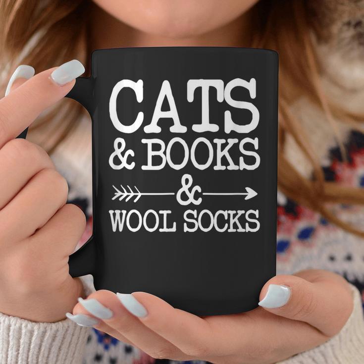 Cats And Books And Wool Socks Graphic Print Coffee Mug Unique Gifts Cats And Books And Wool Socks Graphic Print Coffee Mug Unique Gifts
