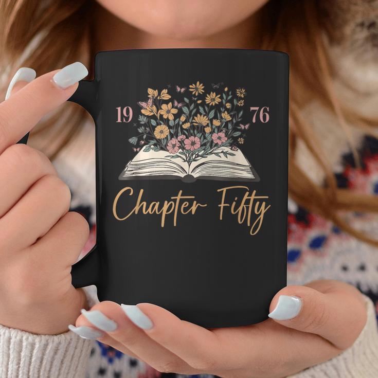 Chapter Fifty 1976 50th Birthday Wildflower Book 50 Year Old Graphic Print Coffee Mug Unique Gifts